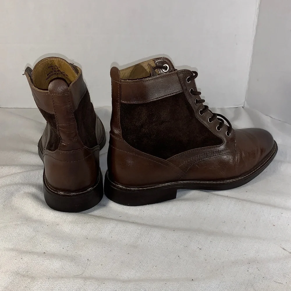 Saks Fifth Avenue Men's Dark Brown Leather & Suede Chukka Boots